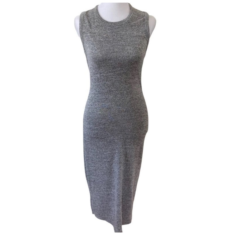 ARITZIA WILFRED FREE Grey Bodycon Cotton Midi Dress (size M)